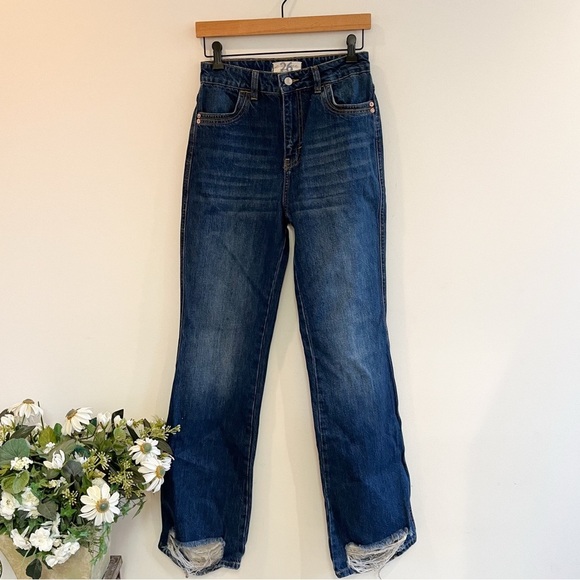 Free People We The Free Fields Flare High Waisted Jeans Size 26 - Picture 3 of 12